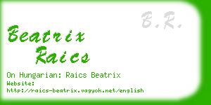 beatrix raics business card